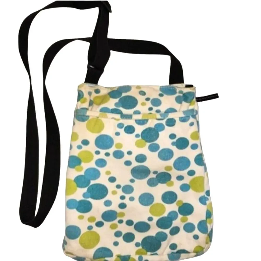 Kavu Blue & Green Polka‎ Dot Canvas Crossbody Bag 10